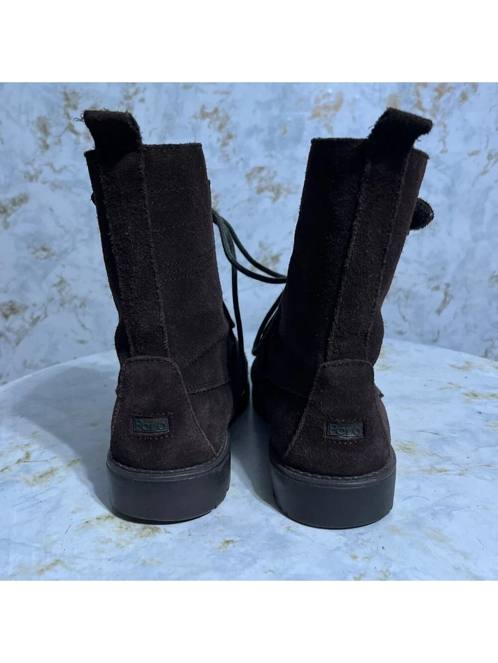 Polo Ralph Lauren Ranger Youth Kids Size 6M Shoes Brown Green Suede Buckle Boots